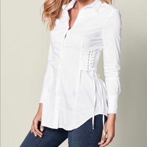 Corset waist button up top